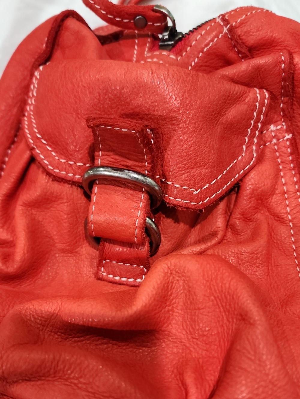NWT Johnny Was Red Women's Leather Satchel Handbag - Picture 6 of 7